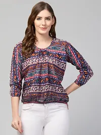 ATIMUNA Women's Casual Regular fit Round Neck top (Large, Multicolor)-thumb2