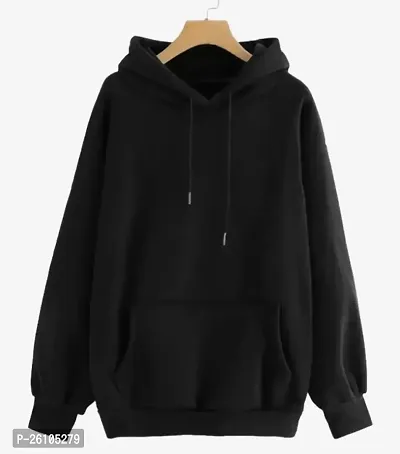 Classic Wool Blend Solid Hoodie Sweatshirt for Men-thumb0