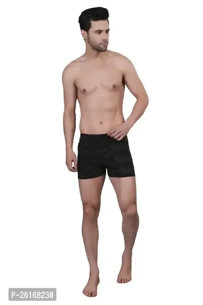 Mens Printed Slim-Fit High-Waist Swim Bottoms - Stylish Swimwear for Comfort and Confidence