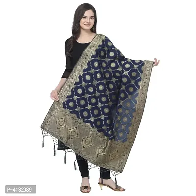 Textile Catalog Banarasi Silk Woven Blue Women Dupatta-thumb0