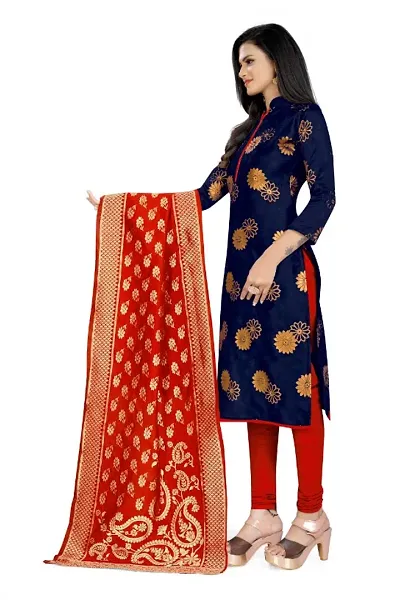 Beautiful Banarasi Silk Woven Design Dress Material with Dupatta