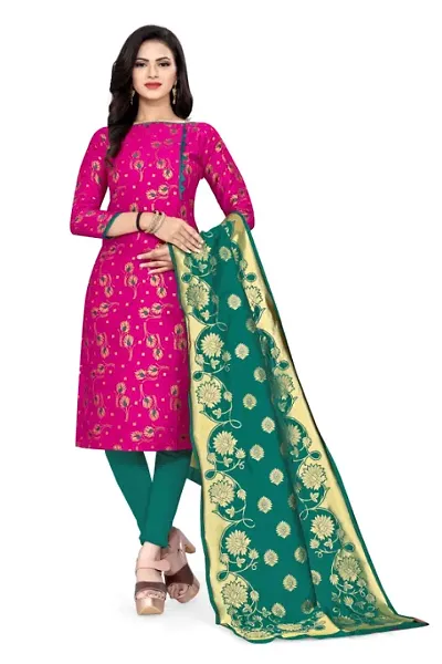 Beautiful Banarasi Silk Woven Design Dress Material with Dupatta