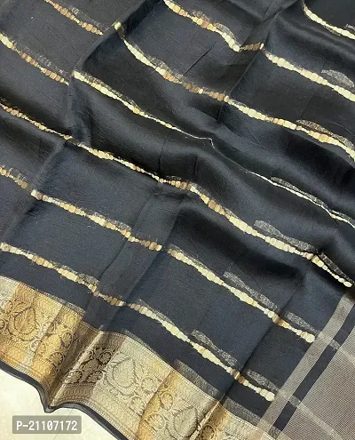 Stylish Tissue Black Saree without Blouse piece