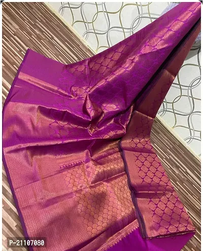 Stylish Tissue Purple Saree without Blouse piece-thumb0