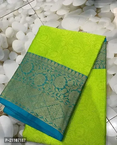 Stylish Tissue Green Saree without Blouse piece