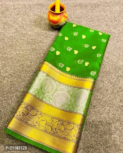 Stylish Tissue Green Saree without Blouse piece