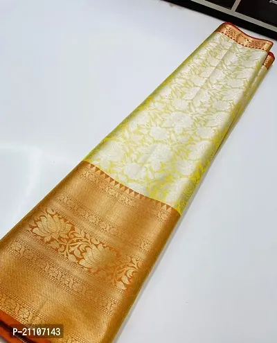 Stylish Tissue Golden Saree without Blouse piece-thumb0