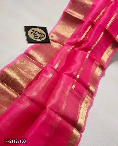 Stylish Tissue Pink Saree without Blouse piece