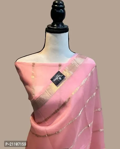 Stylish Tissue Pink Saree without Blouse piece