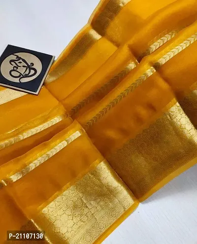 Stylish Tissue Orange Saree without Blouse piece