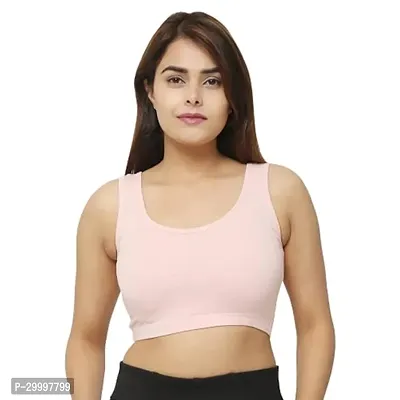 Stylish Cotton Non Padded Sports Bra For Women-thumb0