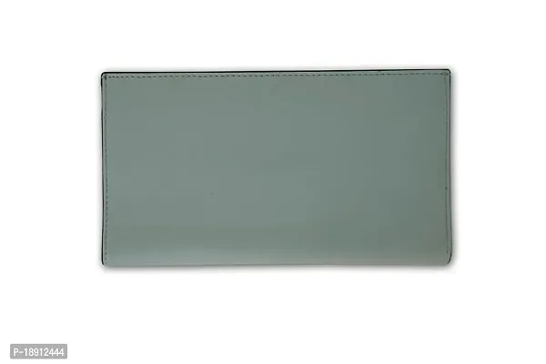 GATUDI ART CRAFT Leather with Zip Pocket, Multiple Card Holders and Phone Pocket Wallet (Black ) (Light Blue)-thumb2