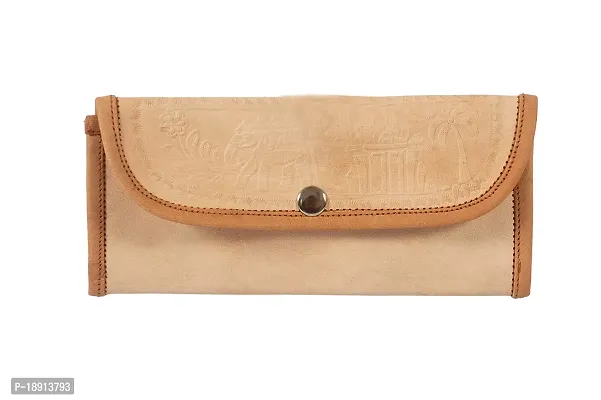 GATUDI ART CRAFT Women's Designer Print 100% Pure Leather Hand Held Clutches/handbag With 6 Pockets-thumb0