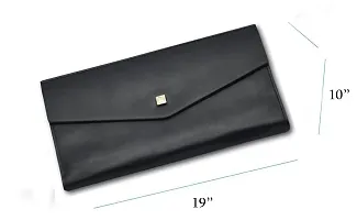 GATUDI ART CRAFT Leather with Zip Pocket, Multiple Card Holders and Phone Pocket Wallet (Black ) (Black)-thumb1