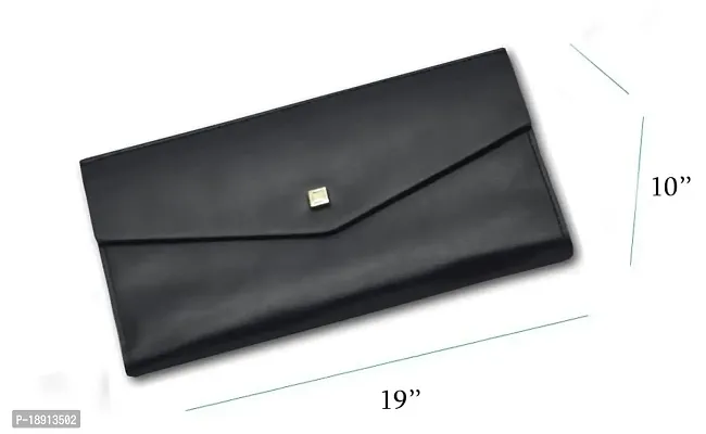 GATUDI ART CRAFT Leather with Zip Pocket, Multiple Card Holders and Phone Pocket Wallet (Black ) (Black)-thumb2