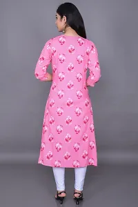 Stylish Rayon Pink Tail Cut Floral Print Kurta  For Women-thumb3