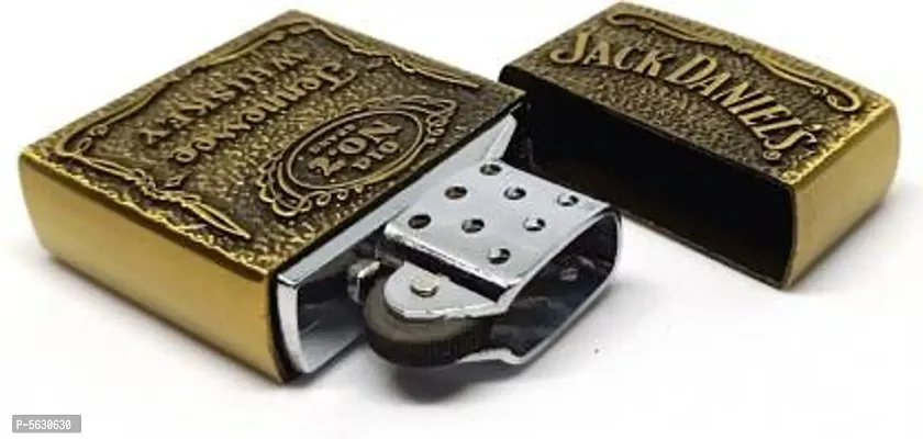 Jack Daniel's Gold Pattern Adjustable Flame Cigarette Pocket Lighter  (GOLD)-thumb0
