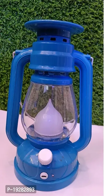 Hi-Quality and Heavy duty Rechargeable lantern with Solar Night Lamp Blue Plastic Table Lantern (Pack Of 1)-thumb0