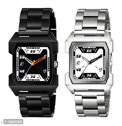 Stylish Multicoloured Metal Analog Watches For Men Pack Of 2