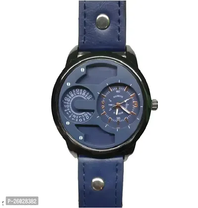 Stylish Blue Leather Analog Watches For Men