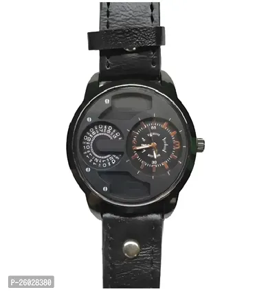 Stylish Grey Leather Analog Watches For Men-thumb0
