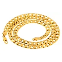 Combo New Designer Full Golden Diamond Analog Watch And Golden Chain For Men's (Analog Watch For Boys)-thumb1
