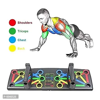 GIN60  Pushup board 07 Push Up Rack Board Fitness Equipment Home Practice Push-up Bar  (Multicolor)-thumb2