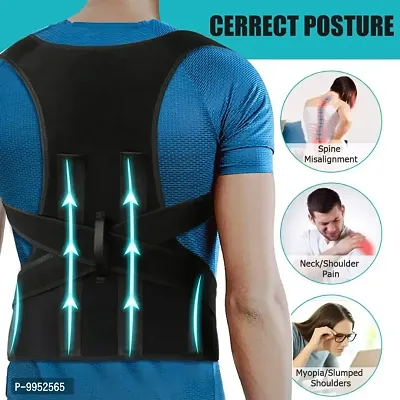 GIN24 ( Magnetic Posture Corrector Belt for men ) Abdomen Support  (Black)-thumb0