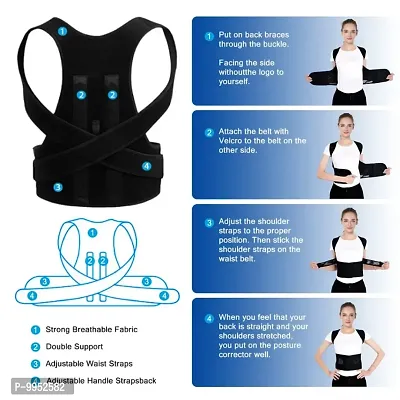 GIN24 ( Magnetic Posture Corrector Belt for men ) Abdomen Support  (Black)-thumb2