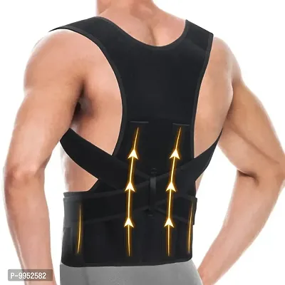 GIN24 ( Magnetic Posture Corrector Belt for men ) Abdomen Support  (Black)-thumb4
