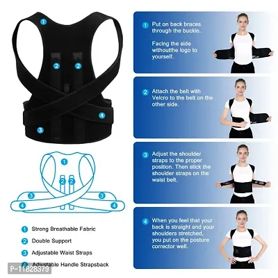 GIN24 Posture corrector belt for men and women for back pain Back Support-thumb2