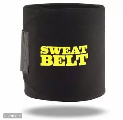 COVETKART Sweat Slim Belt - Slim Belt for Men and Women, Tummy Trimmer, Body Shaper, Sauna Waist Trainer - Free Size (Black Color) 1 Pcs-thumb0