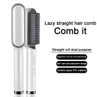 Covetkart  Professional Hair Straightener Comb, Hair Brush Home Hair Styling, 5 Temperature PTC Fast Heating Electric Comb Straightener for Women and Men, Ceramic Hair Styler Machine(white)-thumb2