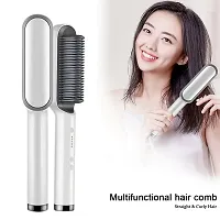 Covetkart  Professional Hair Straightener Comb, Hair Brush Home Hair Styling, 5 Temperature PTC Fast Heating Electric Comb Straightener for Women and Men, Ceramic Hair Styler Machine(white)-thumb3