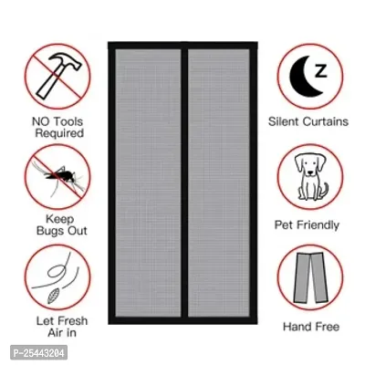 Covetkart  Magic Mesh Magnetic Mosquito Screen Door Net Curtain with Magnets Reinforced Polyester Curtain Back Door with Full Frame Hook  Loop-thumb2