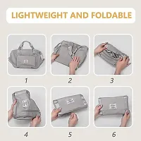 Large Capacity Waterproof Travel Bag, Lightweight Foldable Weekender Shoulder Bag with Dry  Wet Pocket, Duffel Bag for Travelling, Stylish Travel Bags for Luggage (Color, Grey)-thumb1