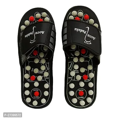 Classic Leather Acupressure And Magnetic Slippers For Blood Circulation For Men and Women-thumb0
