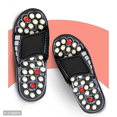 Classic Leather Acupressure And Magnetic Slippers For Blood Circulation For Men and Women-thumb2
