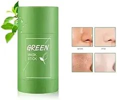 Green Tea Purifying Clay Stick Mask Oil Control Anti-Acne Solid Fine, Portable Cleansing Mask Mud Apply Mask,(pack of 1)-thumb1