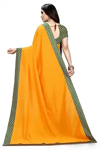 FASHION U Women's Pure Silk Saree With Blouse (R-F-1 Yellow_Yellow)-thumb2