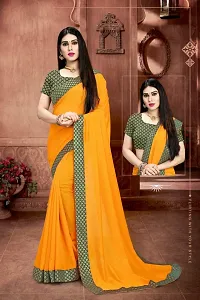 FASHION U Women's Pure Silk Saree With Blouse (R-F-1 Yellow_Yellow)-thumb4