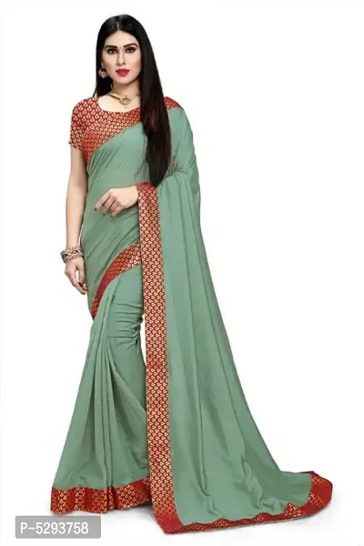 Beautiful Poly Silk Saree with Blouse Piece-thumb0