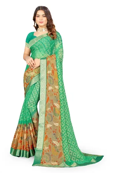 Women Chiffon Saree with Blouse Piece