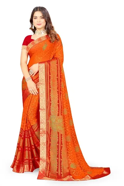 New In Brasso Saree with Blouse piece 