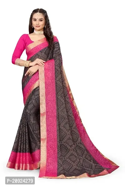 MAHALAXMI FAB Women's Chiffon Brasso Printed Saree with Blouse Piece