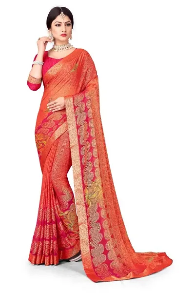 Trending Brasso Saree with Blouse piece 