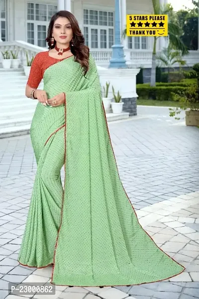 MAHALAXMI FAB Women's Sarees with Blouse Piece (GREEN) DIAMOND QUEEN-thumb0