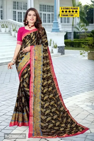 Designer Brasso Dyed Saree With Blouse Piece For Women