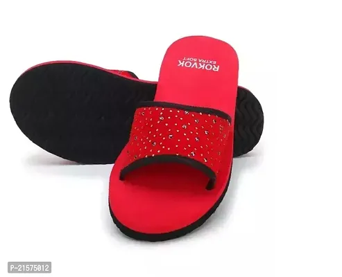 Elegant Red EVA Flip Flops For Women