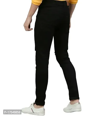 White and Black Jeans Men Slim fit Aesthetic Boys and Men use Extra Long (32, Back)-thumb5
